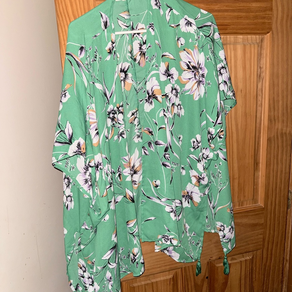 Maurice’s Green Floral Kimono Cover-Up